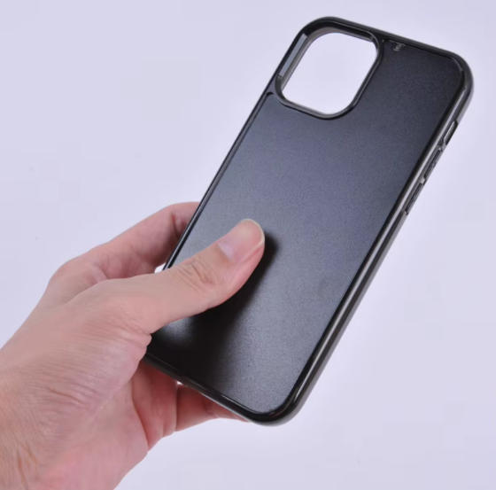 MOBILE COVER101 Sunny Groove Adhesive PC TPU Black Plain Mobile Phone Case 1.0mm Depth Anti-Fall Waterproof Shockproof Hard Cellphone Back Cover